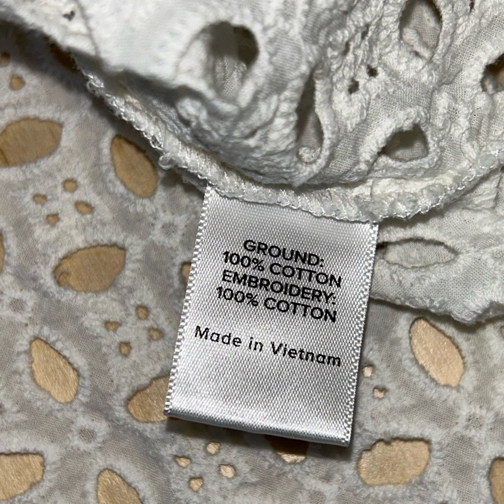 Evereve Women’s Willow Cutwork White Eyelet 100% Cotton Shirt Size Small - Picture 12 of 15